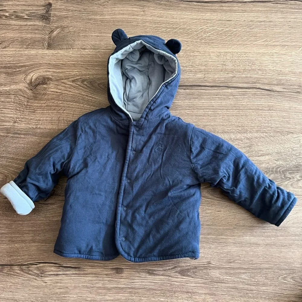 Gap Reversible Blue /Navy  Kids Baby Hoodie size 6-12 mo